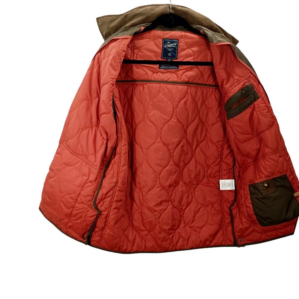 Chore Coat Grayers Andrew Quilted Jacket Mens Large Olive Green Corduroy Collar - Picture 6 of 16